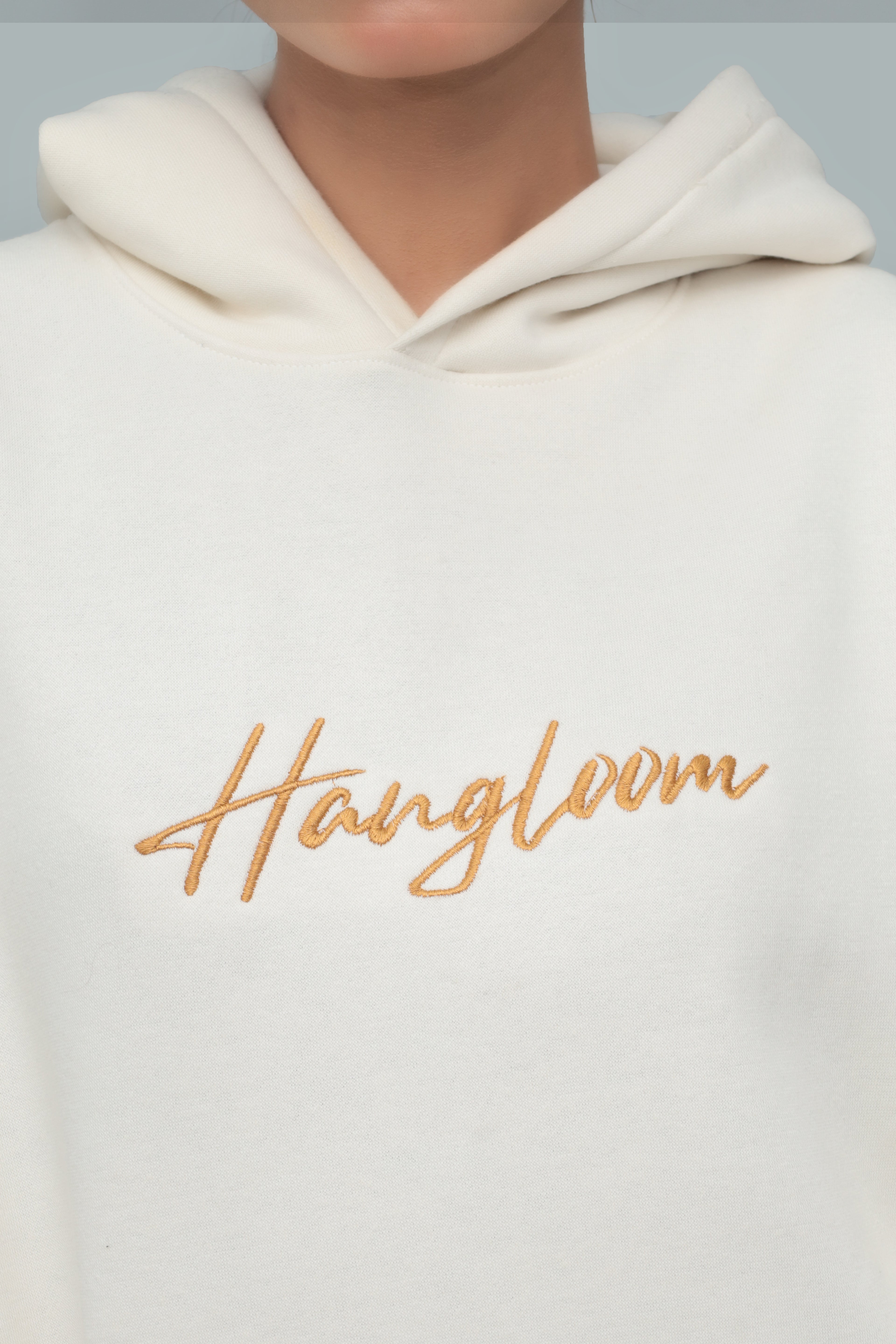 Beige Oversized Tracksuit – 320 GSM Cotton-Blend Fleece, Unisex Casual Streetwear | HANGLOOM