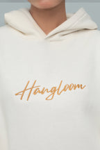 Unisex Beige Pullover Hoodie – 320 GSM Fleece, Embroidered Chest, Oversized Streetwear Fit | HANGLOOM