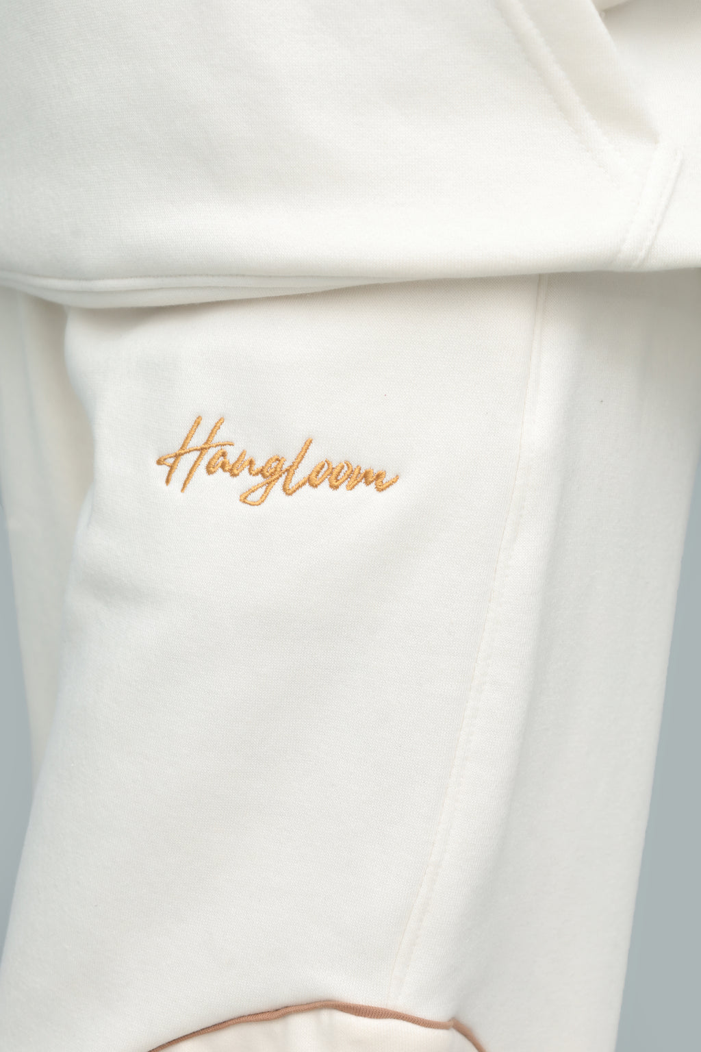 Unisex Beige Baggy Panelled Trousers – Relaxed Fit Streetwear Pants | HANGLOOM