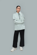 Unisex Ice Gray Quarter‑Zip Oversized Sweatshirt – 320 GSM Heavy Fleece | HANGLOOM