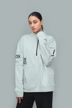 Unisex Ice Gray Quarter‑Zip Oversized Sweatshirt – 320 GSM Heavy Fleece | HANGLOOM