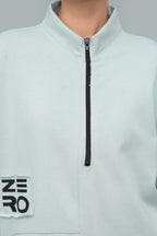 Unisex Ice Gray Quarter‑Zip Oversized Sweatshirt – 320 GSM Heavy Fleece | HANGLOOM