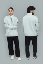Unisex Ice Gray Quarter‑Zip Oversized Sweatshirt – 320 GSM Heavy Fleece | HANGLOOM