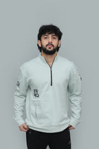 Unisex Ice Gray Quarter‑Zip Oversized Sweatshirt – 320 GSM Heavy Fleece | HANGLOOM