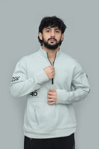 Unisex Ice Gray Quarter‑Zip Oversized Sweatshirt – 320 GSM Heavy Fleece | HANGLOOM